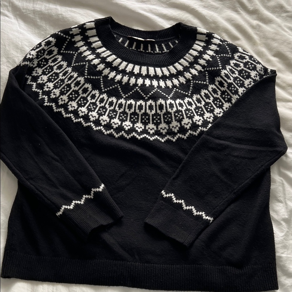 Black and White Fair Isle Sweater